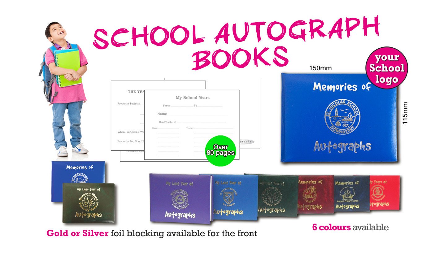 Personalised school autograph books from Printstar Ltd in Gillingham